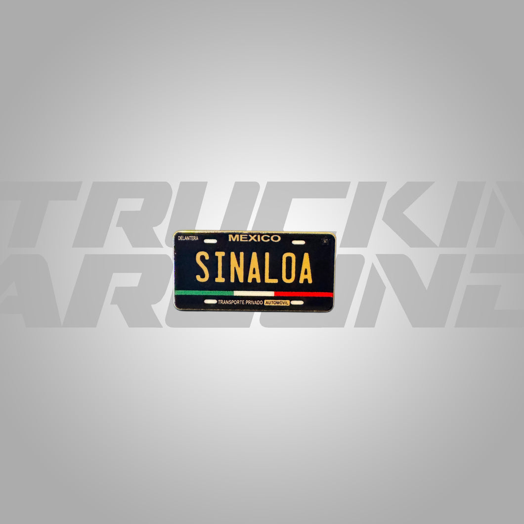 Sinaloa License Plate Hat Pin Truckin Around