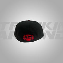 Load image into Gallery viewer, Truckin Around Black Hat and Red Logo Fitted
