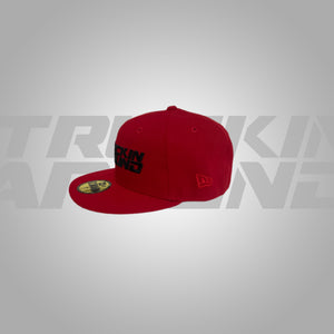 Truckin Around Red Hat and Black Logo Fitted