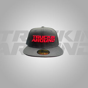 Truckin Around Black Hat and Red under visor Fitted