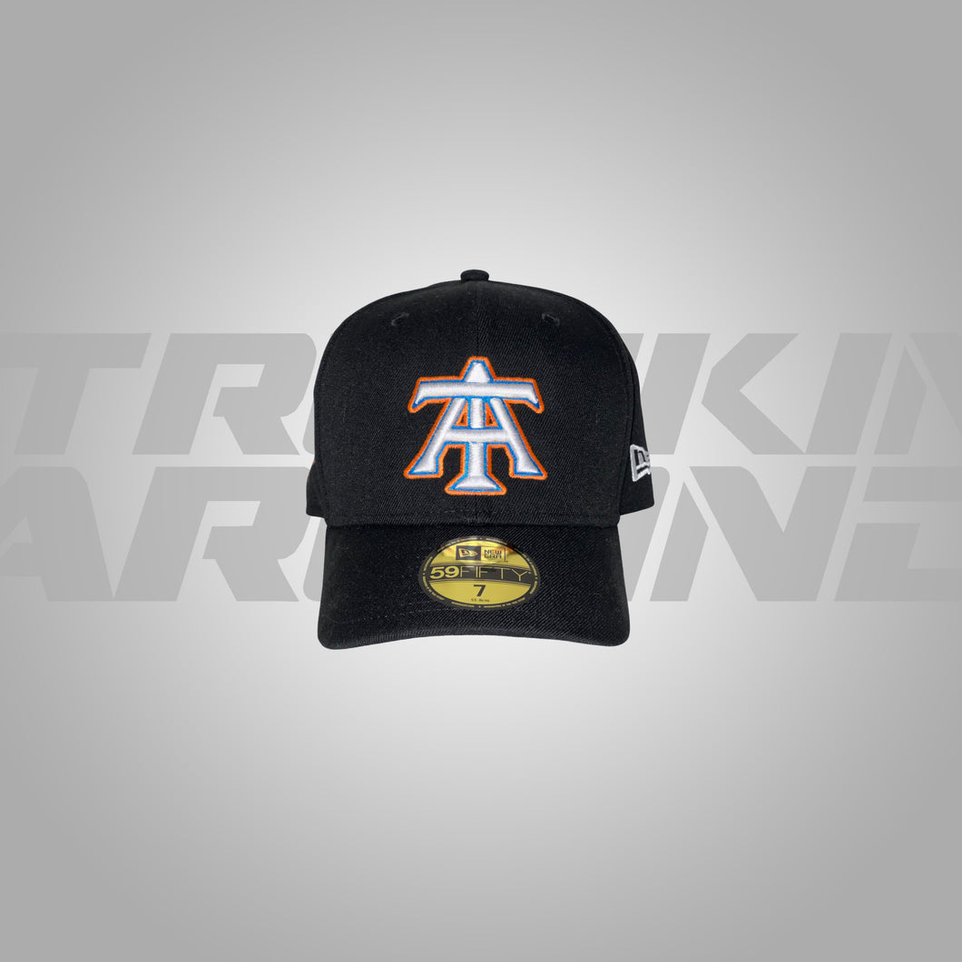 Black orange and blue Fitted